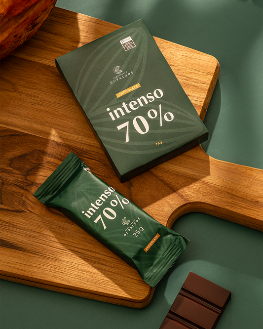 Barra de Chocolate Amargo 70% Cacau Gourmet 75g Di Palude