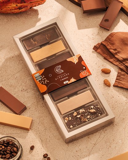 Mega Kit Degustação 7 Barras de Chocolate Chocolate Fino 140g Di Palude