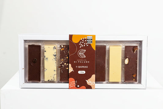Mega Kit Degustação 7 Barras de Chocolate Chocolate Fino 140g Di Palude