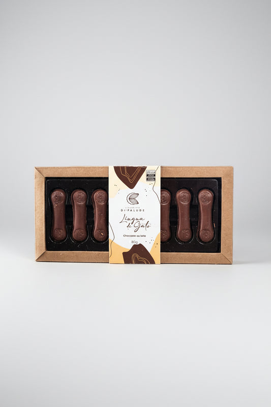 Caixa Chocolate Fino Língua de Gato Chocolate ao Leite 80g Di Palude