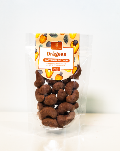 Drágeas de Castanha de Caju com Chocolate 70% Cacau 75g Di Palude