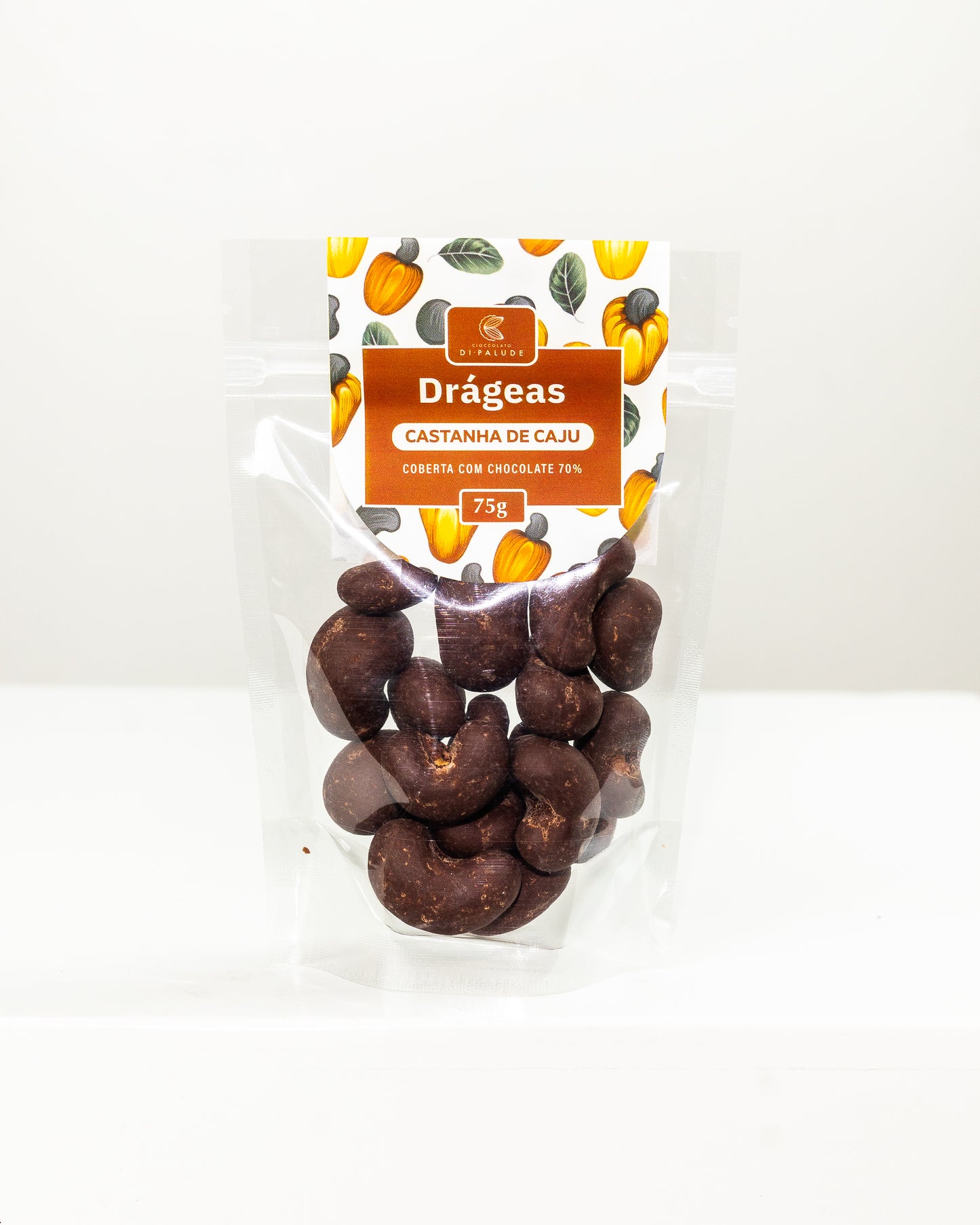 Drágeas de Castanha de Caju com Chocolate 70% Cacau 75g Di Palude