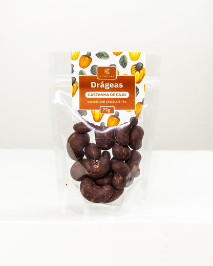 Drágeas de Castanha de Caju com Chocolate 70% Cacau 75g Di Palude