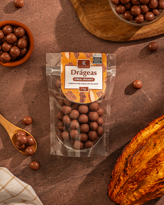 Drágeas de Cereal Crocante com Chocolate ao Leite 75g – Di Palude