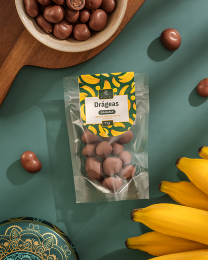 Drágeas de Banana com Chocolate ao Leite 75g – Di Palude
