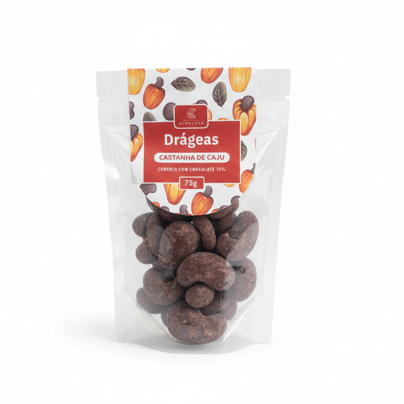 Drágeas de Castanha de Caju com Chocolate 70% Cacau 75g Di Palude