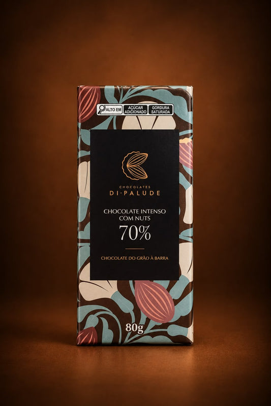 Barra de 80g 70% com nuts