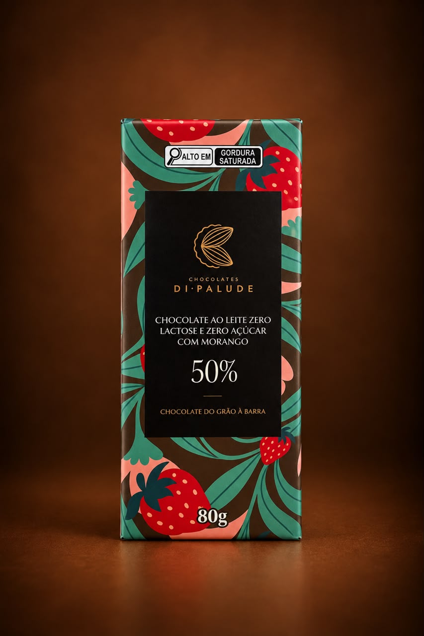 Barra 80g Ao leite zero lactose e zero açúcar com morango