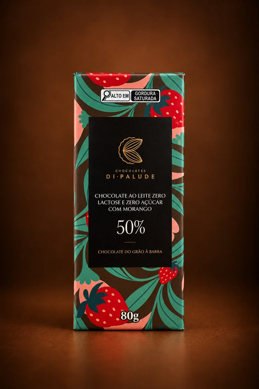Barra 80g Ao leite zero lactose e zero açúcar com morango